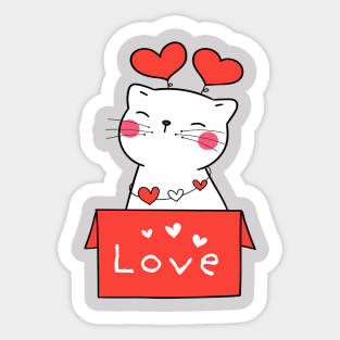 Love from a Cat Sticker